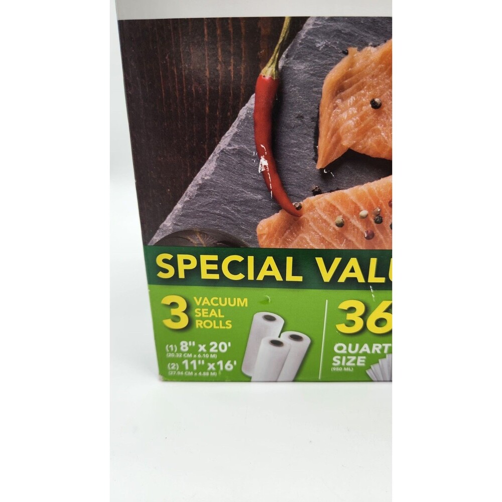 FoodSaver Special Value Vacuum Seal Combo Pack 8" & 11" Rolls 36 Pre-Cut Qt Bags - Picture 5 of 9